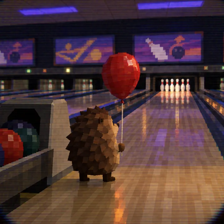 Hedge at a bowling lane with the balloon
